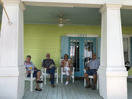 Vacationers on patio