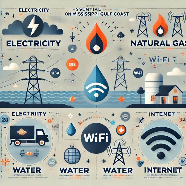 infographic showing utilities on the Mississippi Gulf Coast