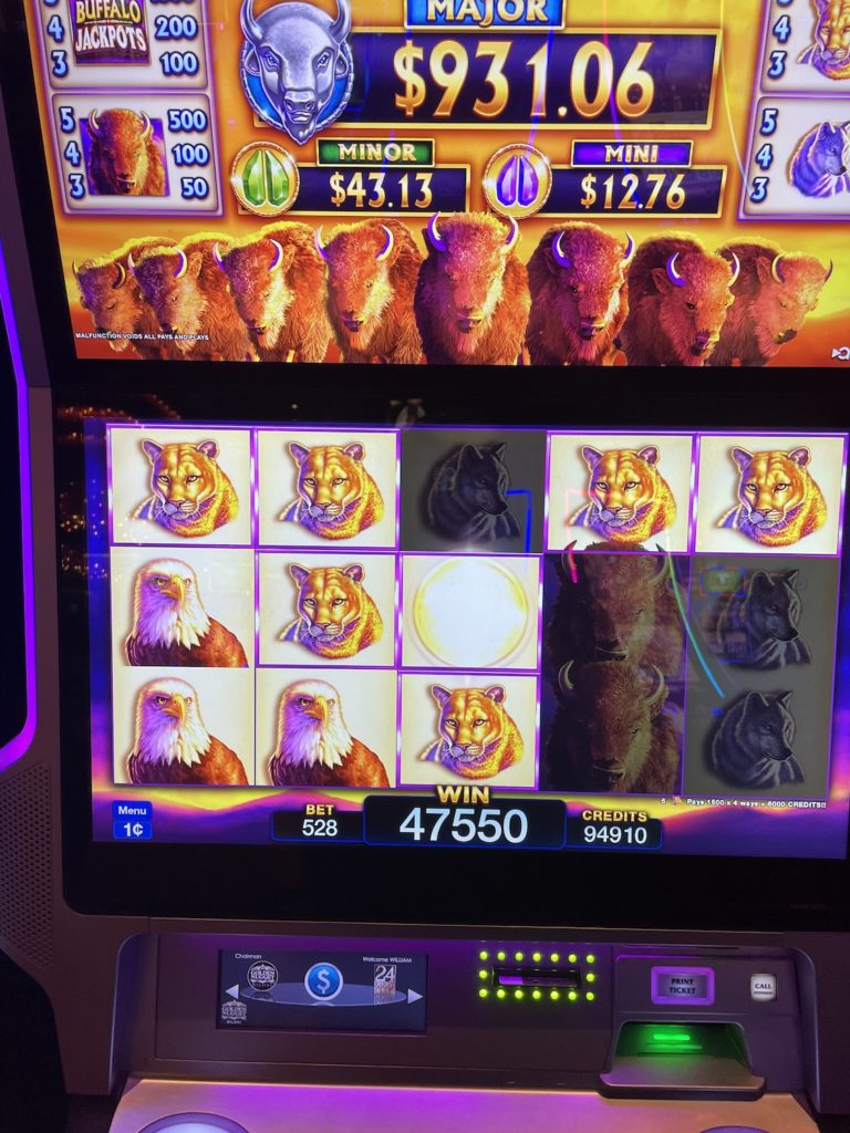 Buffalo jackpots win