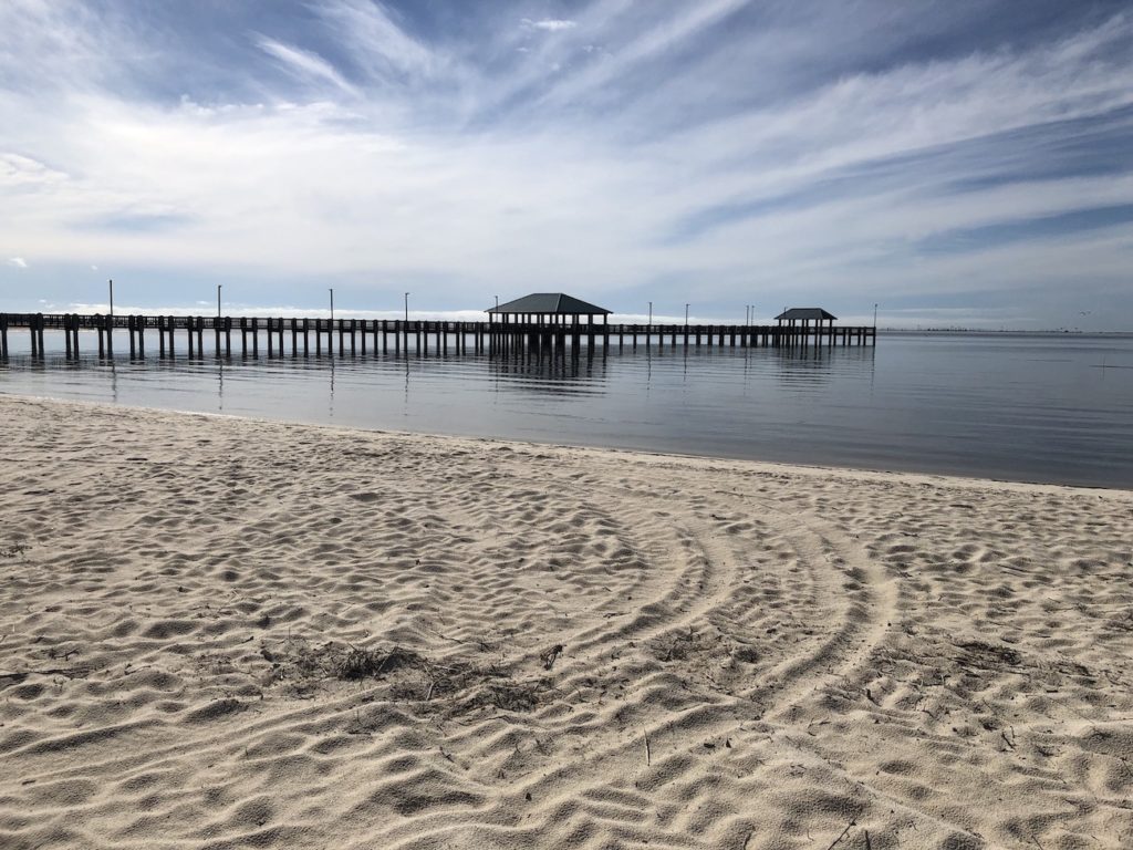 Ocean Springs pier on Gulf of Mexico