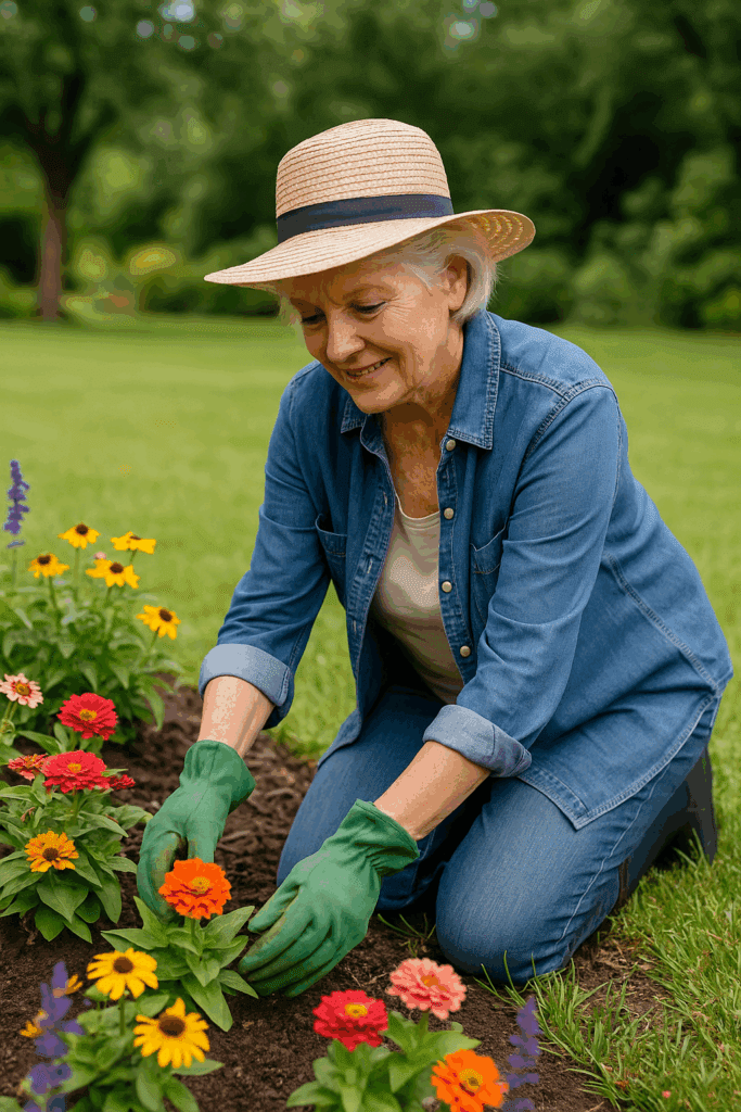 woman landscaping in retirement