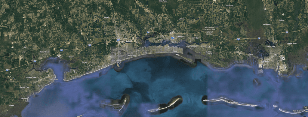 Mississippi Gulf Coast map of best places to live now 