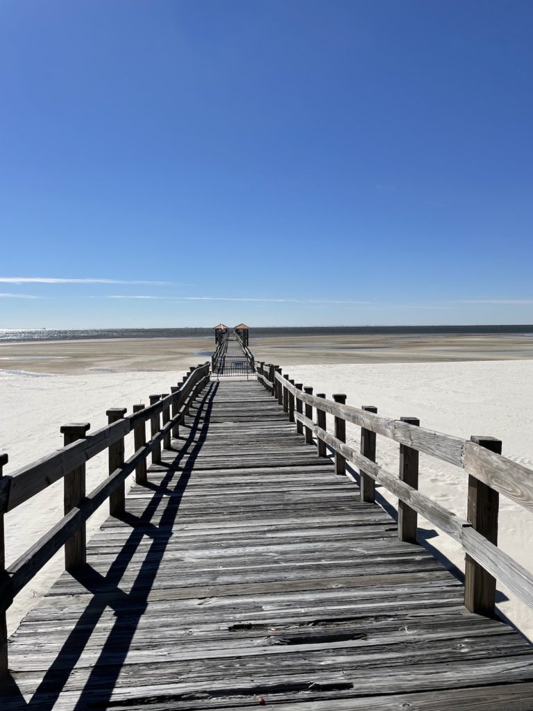Gulfport pier at low tide