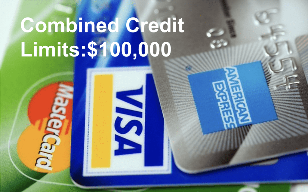 Combined Credit Limits $100,000