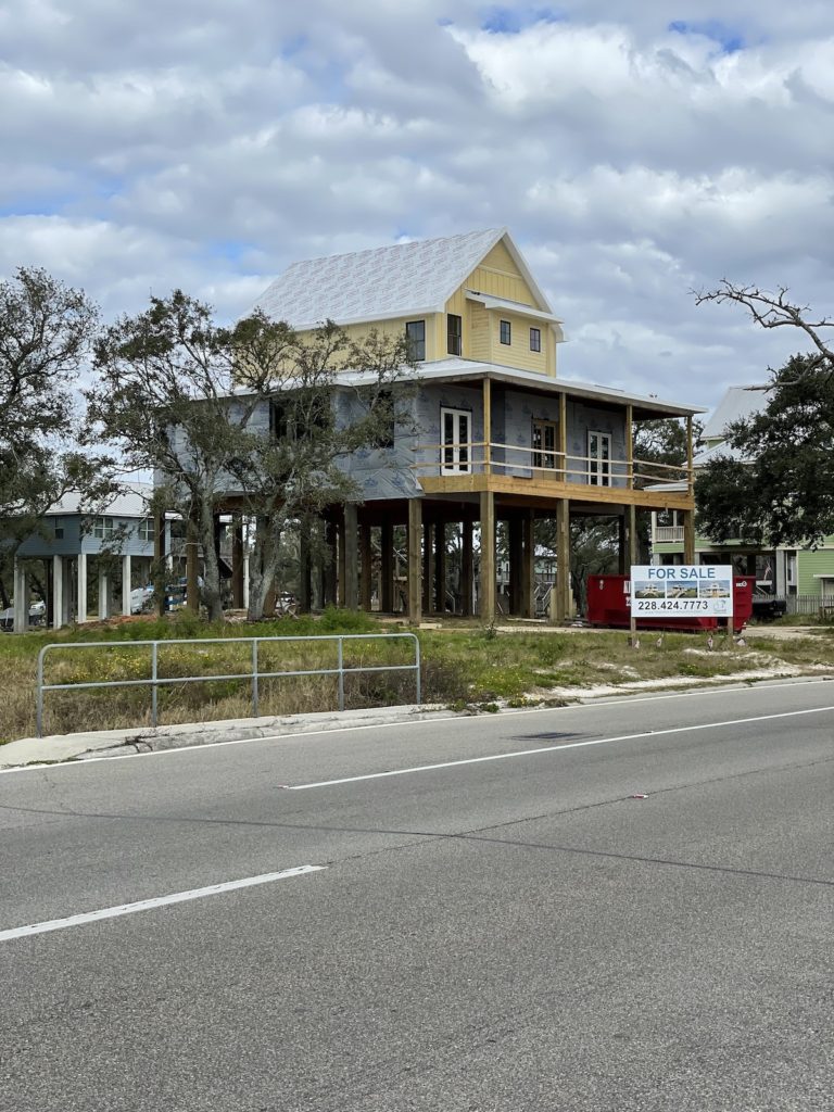 New house construction on the gulf coast beach
