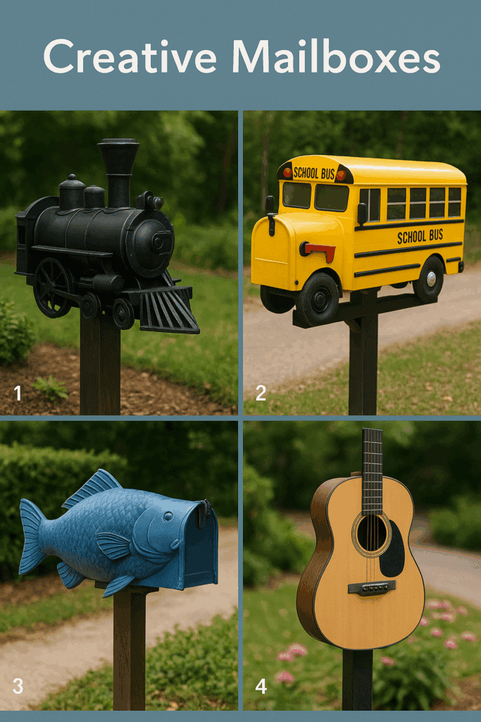 infographic creative mail boxes showing several mail boxes