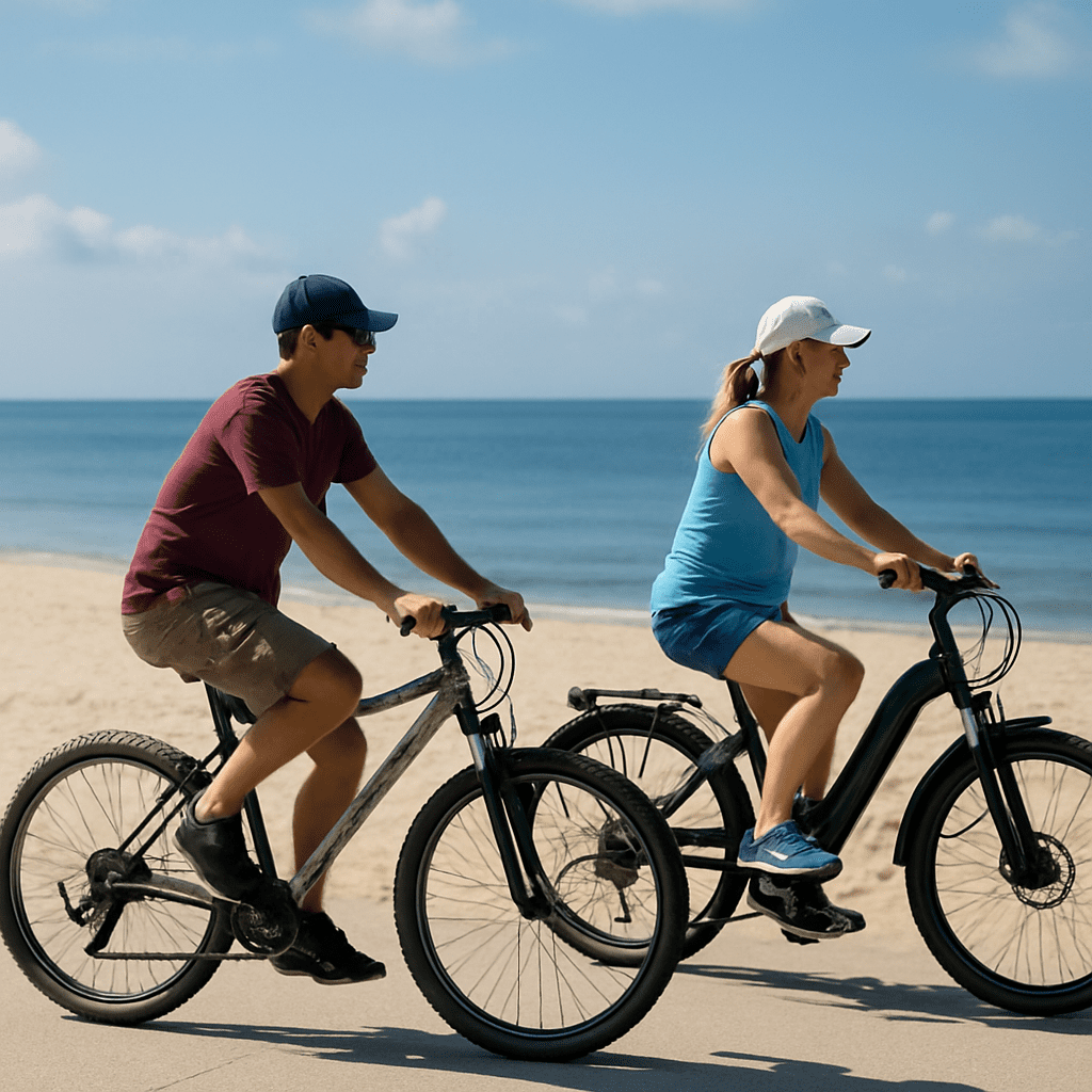 biking on the beach for better health