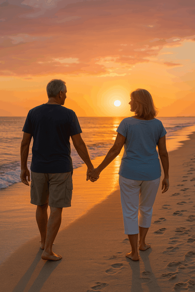 couple walking on the beach Mississippi Gulf coast