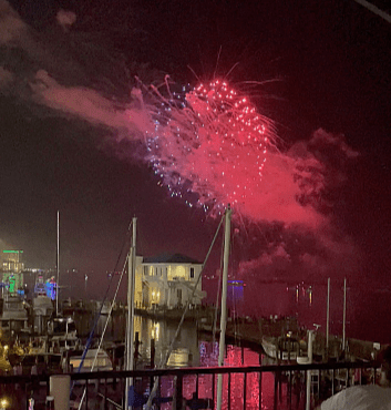 July 4th fireworks over Mississippi Sound Biloxi