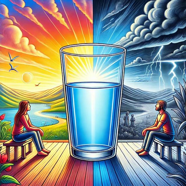 Life is a matter of perspective glass half full