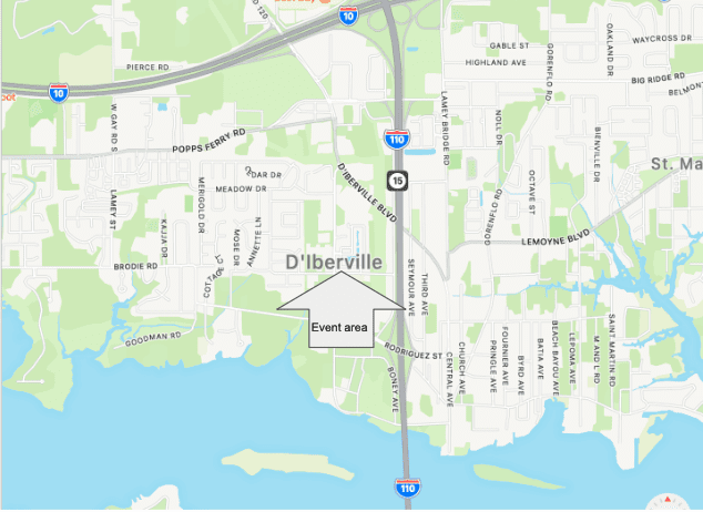 Map of D'Iberville