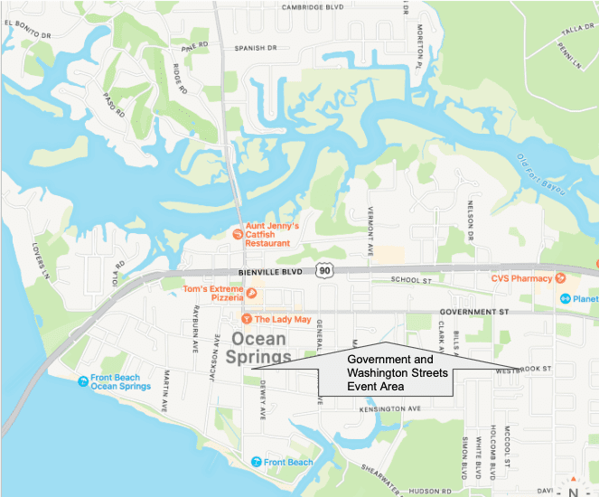 map of Ocean Springs