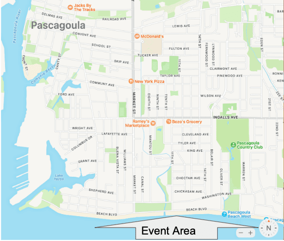 Map of Pascagoula