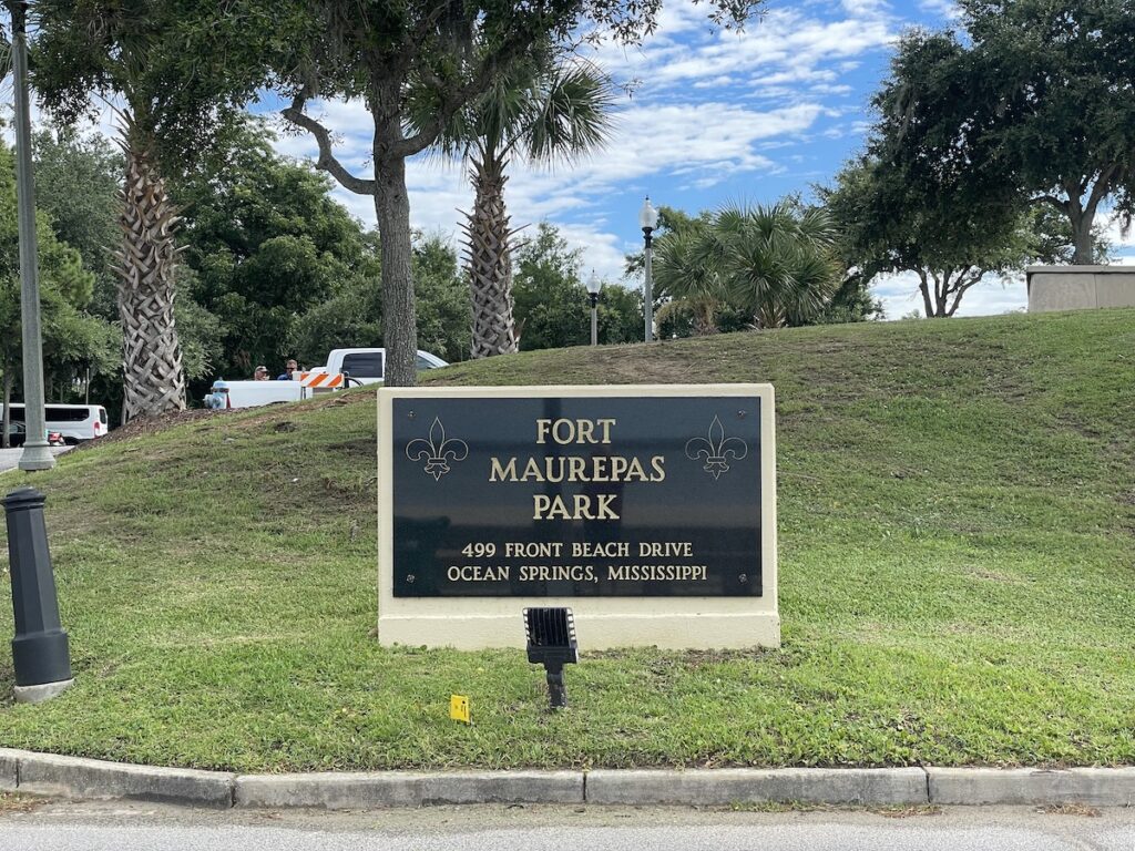 Fort Maurepas Park and sign
