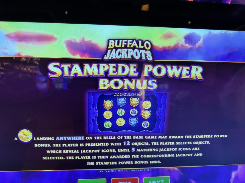 Buffalo jackpots pay table
