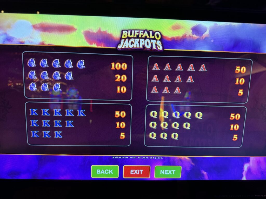 slot machines pay out page