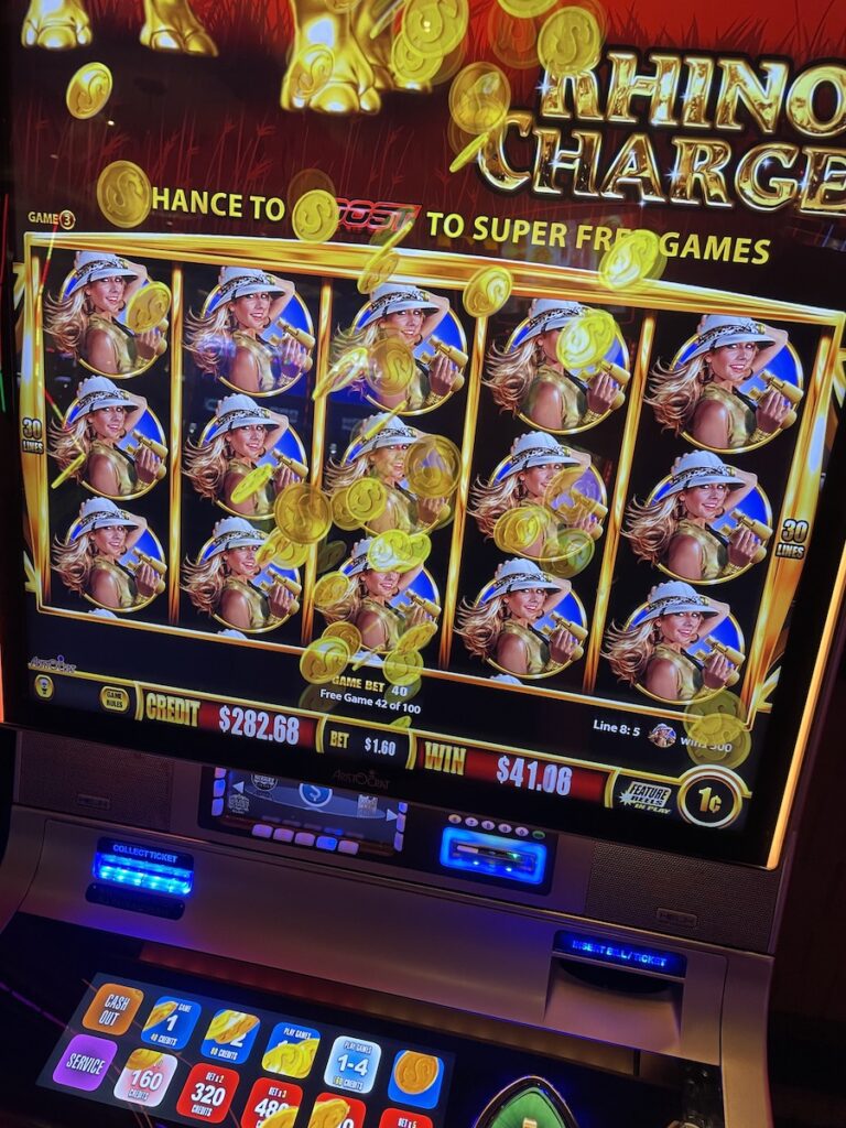 full screen on rhino slot machine