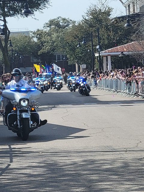 Police escort Mardi Gras