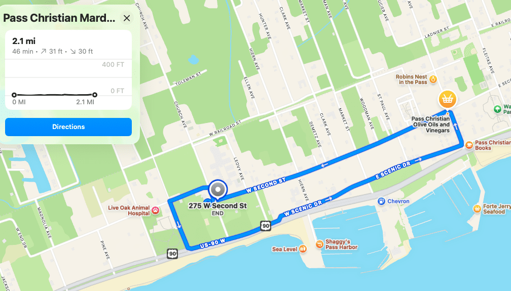 Pass Christian Mardi Gras Parade Route