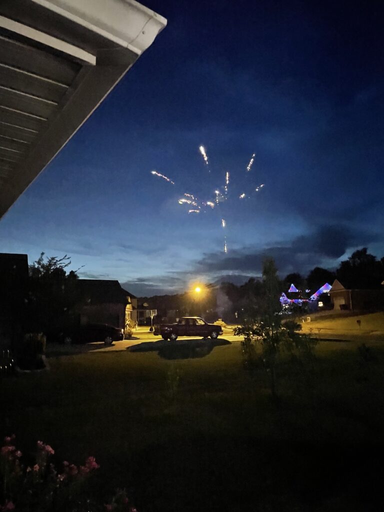 Fireworks at home on July 4