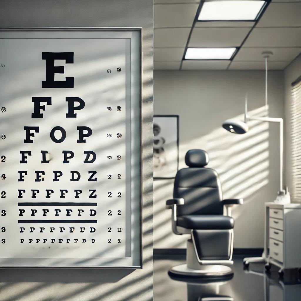 vision chart in ophthalmologist office