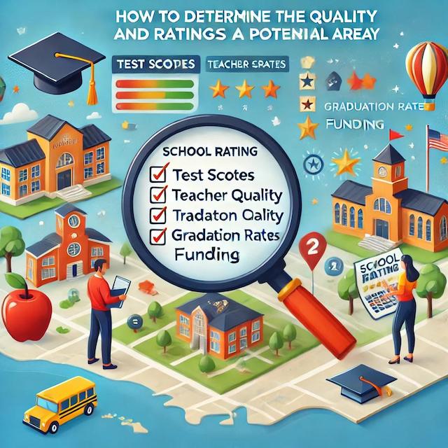 infographic how to determine the quality and ratings of a potential areas for schools