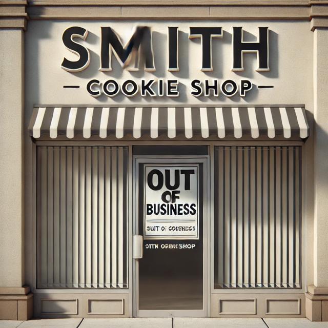 graphic of a business that has been closed