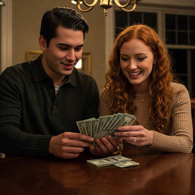 couple counting money they have organized their financial life 