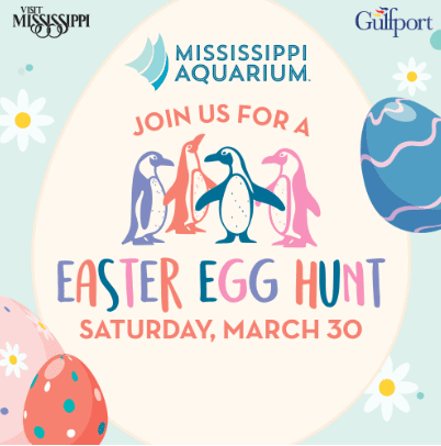 penguin easter egg hunt event mississippi aquarium