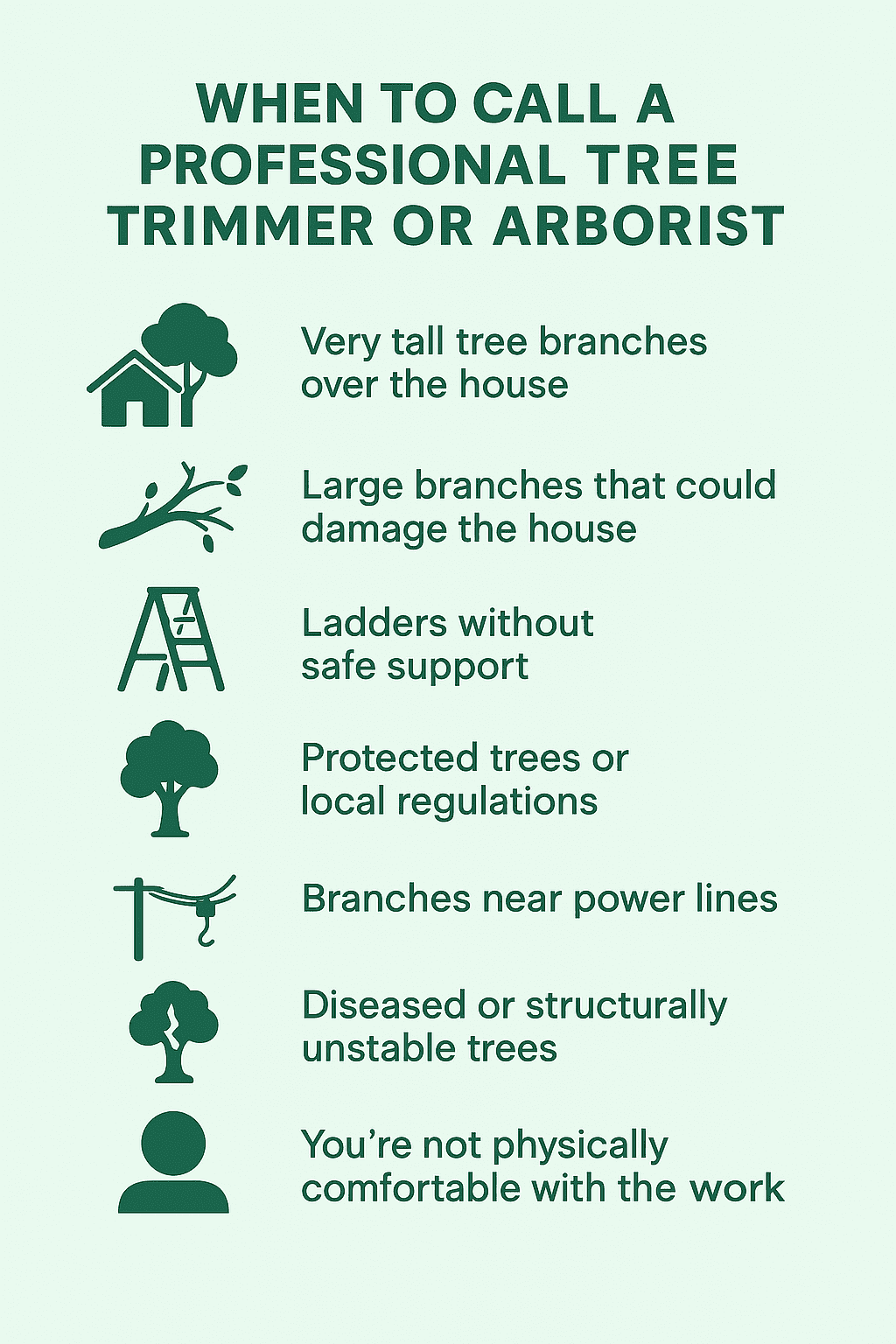 when to call a tree professional infographic