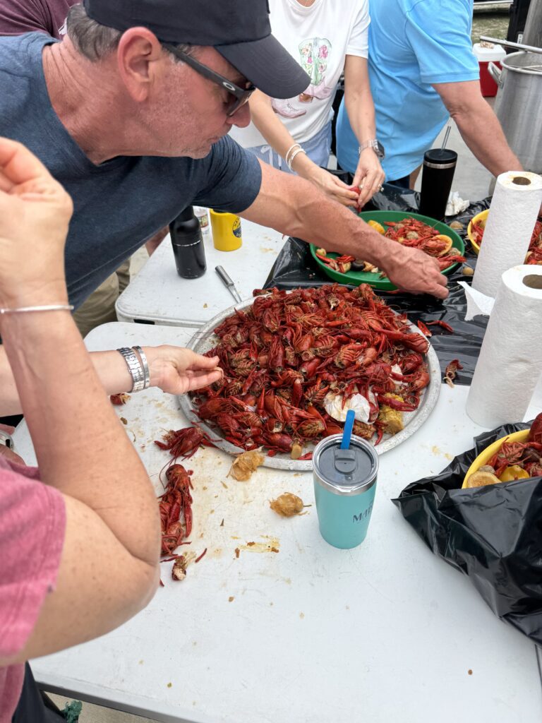 crawfish served on platters