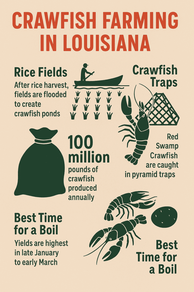 Infographic crawfish farming louisiana
