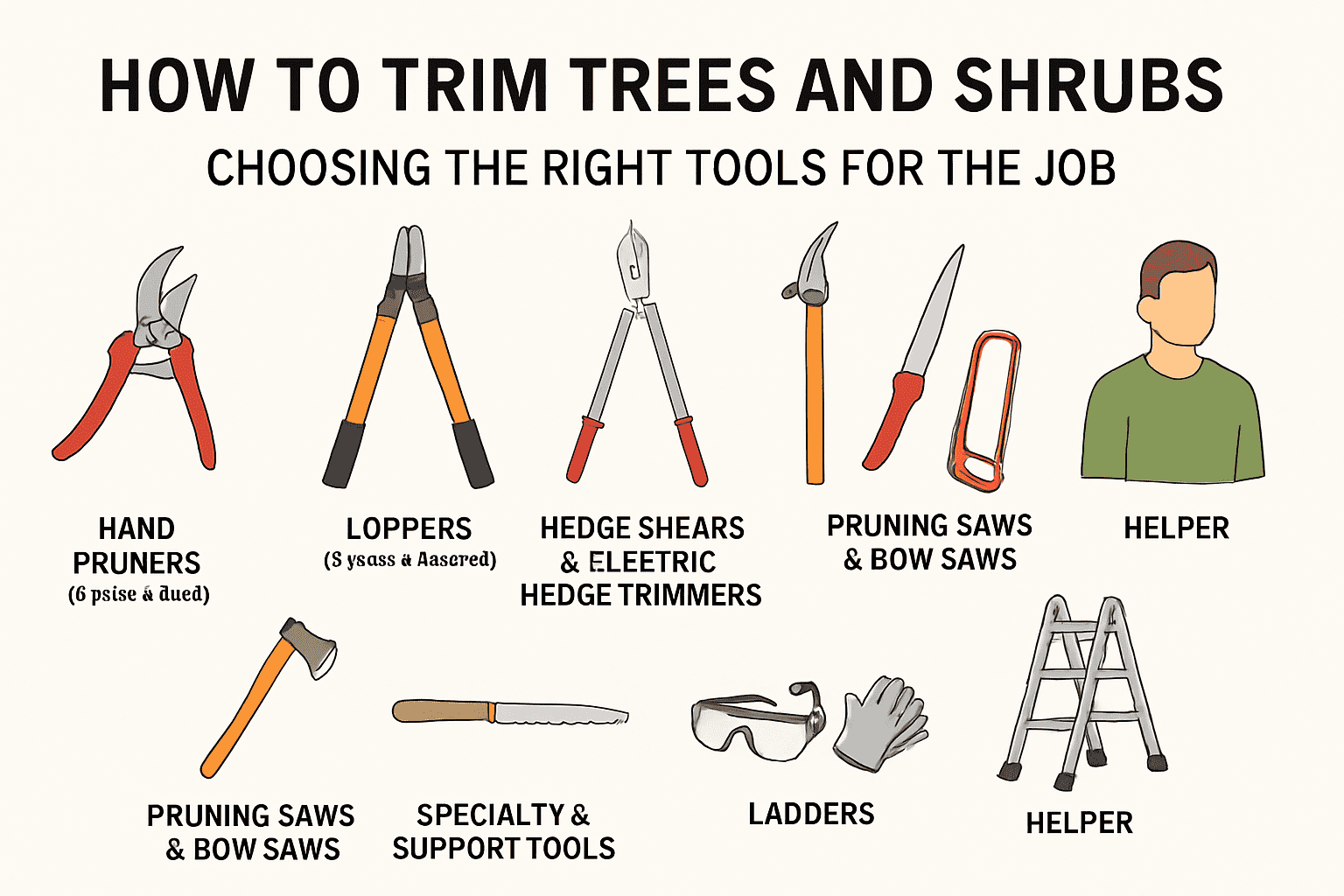 infographic tree trimming tools