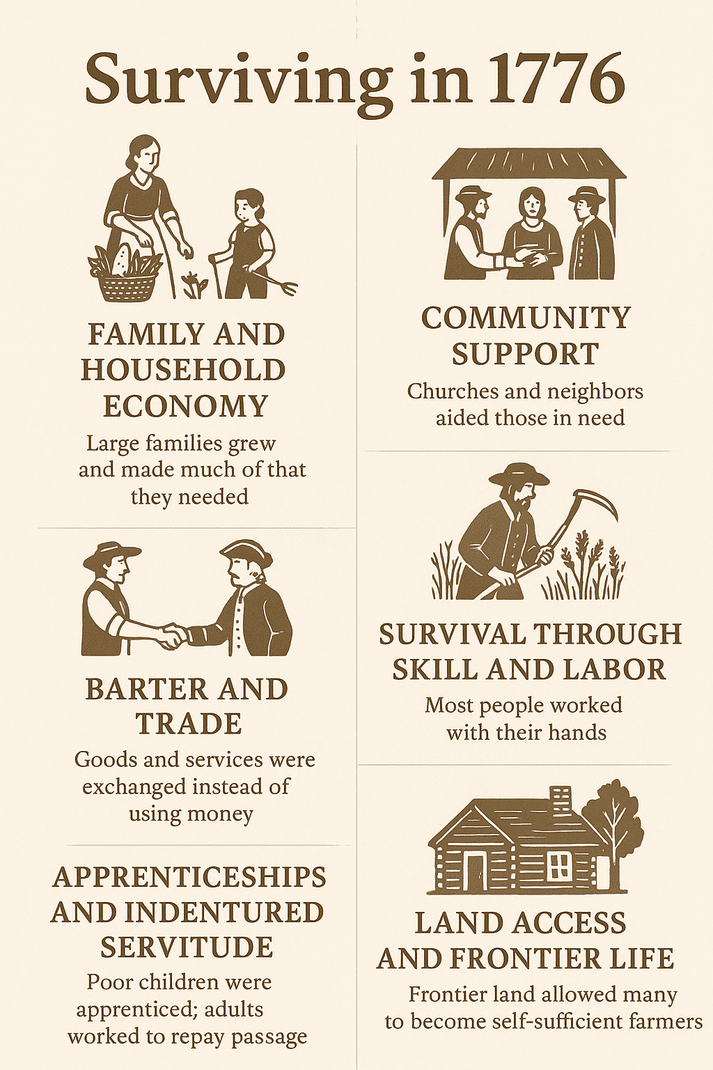 surviving in 1776 infographic