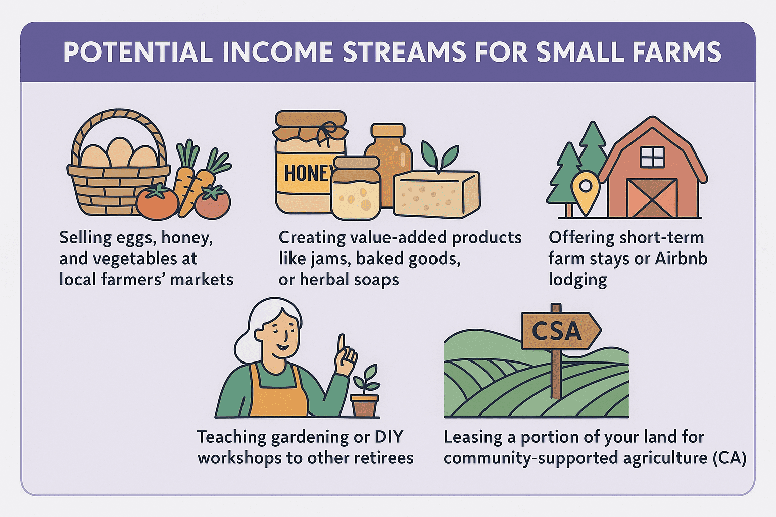 infographic small farm potential income streams