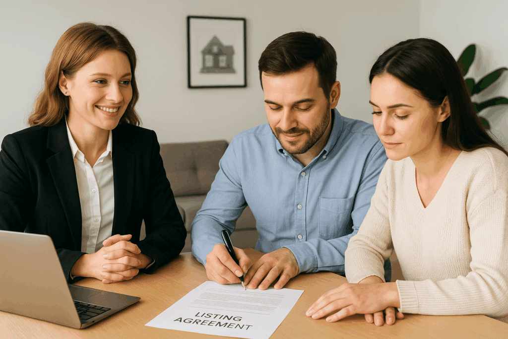 real estate agent signing listing agreement commissions