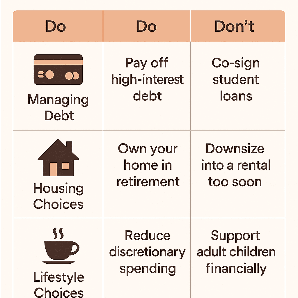infographic do and don't at age 50 for Gen X