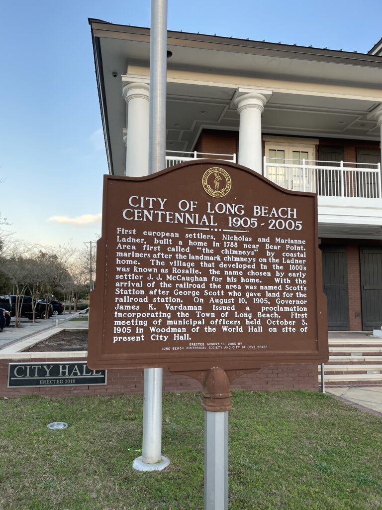 plaque in Long Beach ms