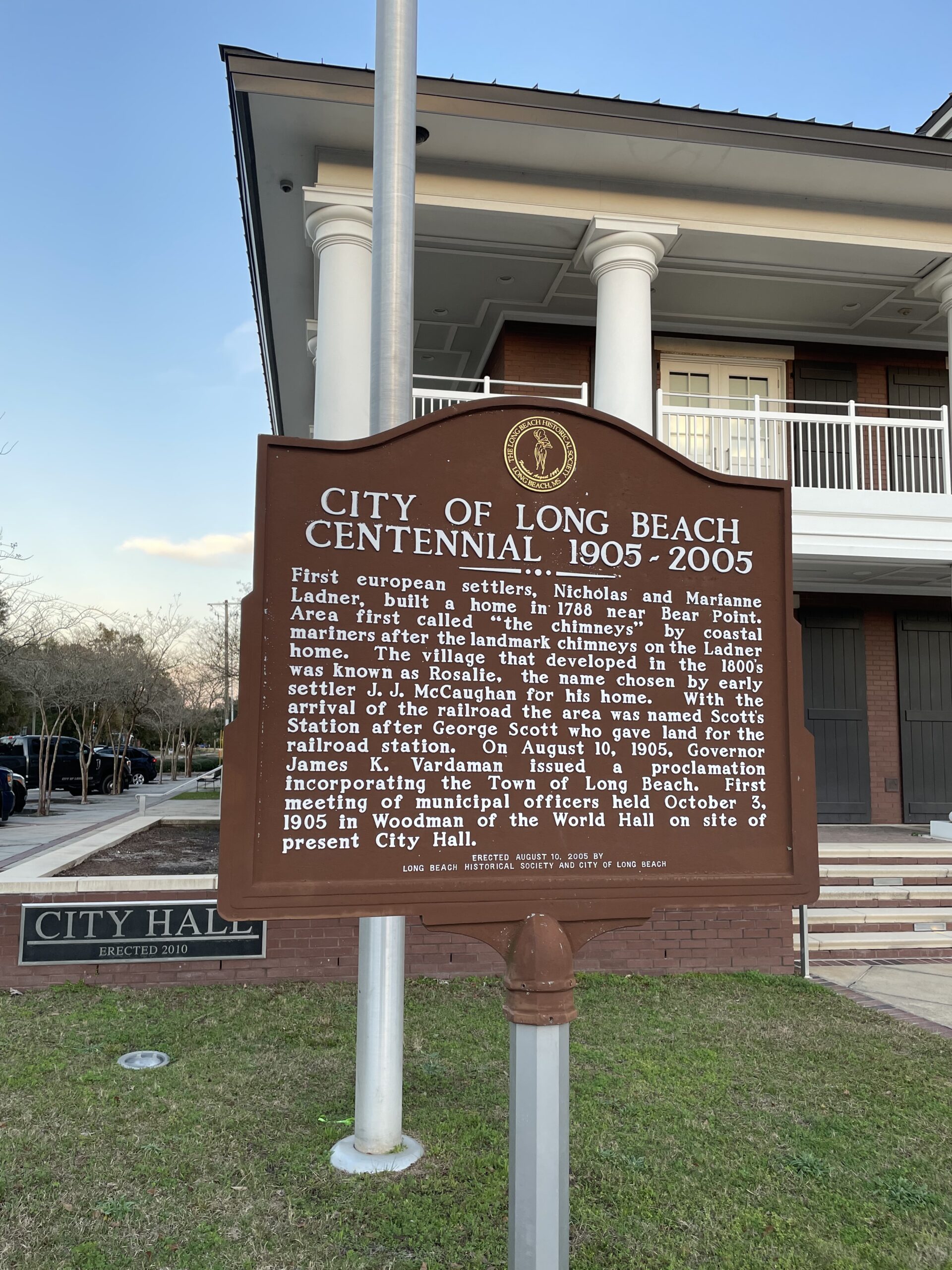 plaque in Long Beach ms