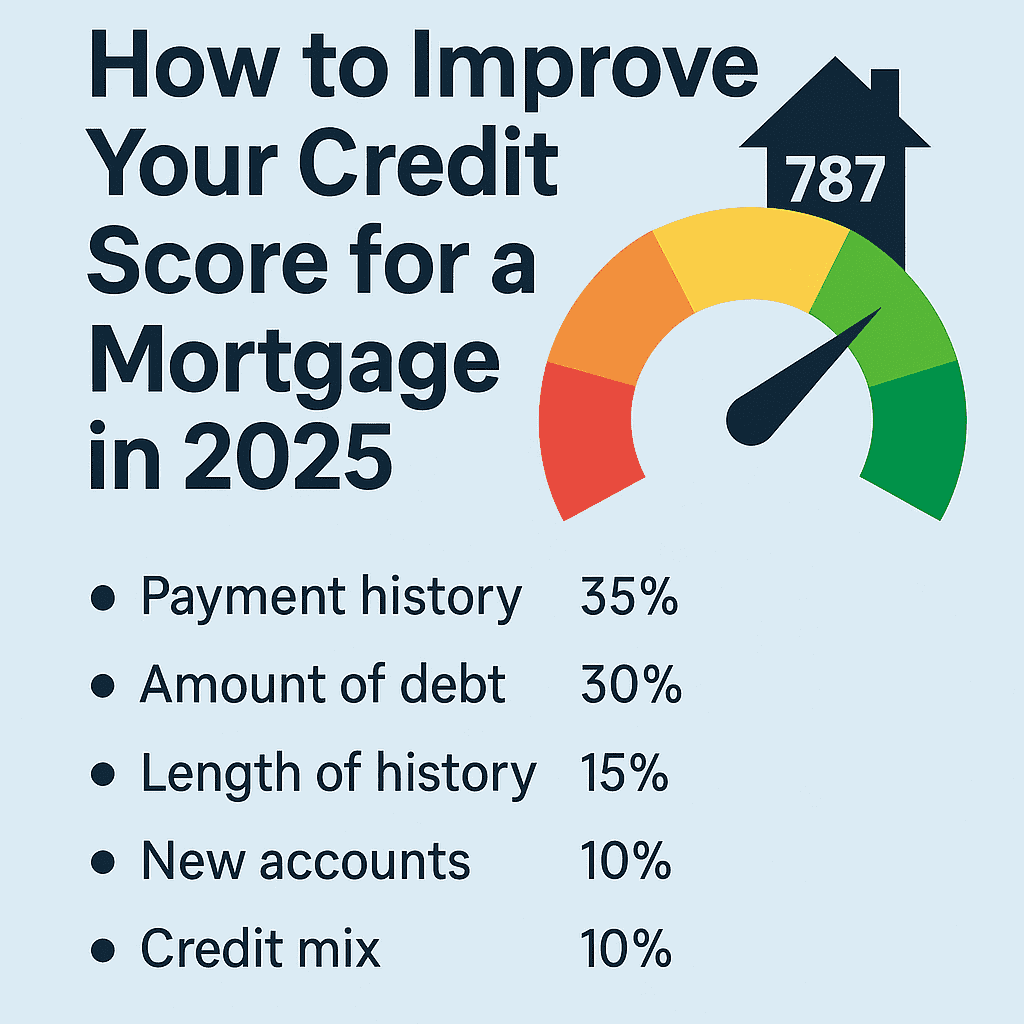 Infographic pie chart showing what makes up your credit score: 35% payment history, 30% credit utilization, 15% length of credit history, 10% new credit, 10% credit mix