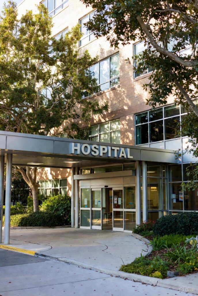 image of a hospital that accepts retirement healthcare