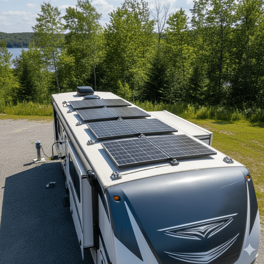 Solar panels on top of RV