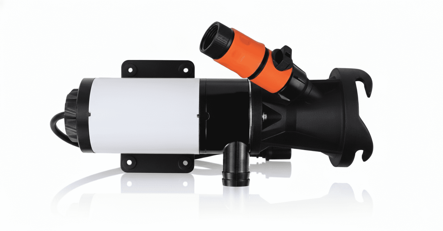 RV sewer grinder and pump