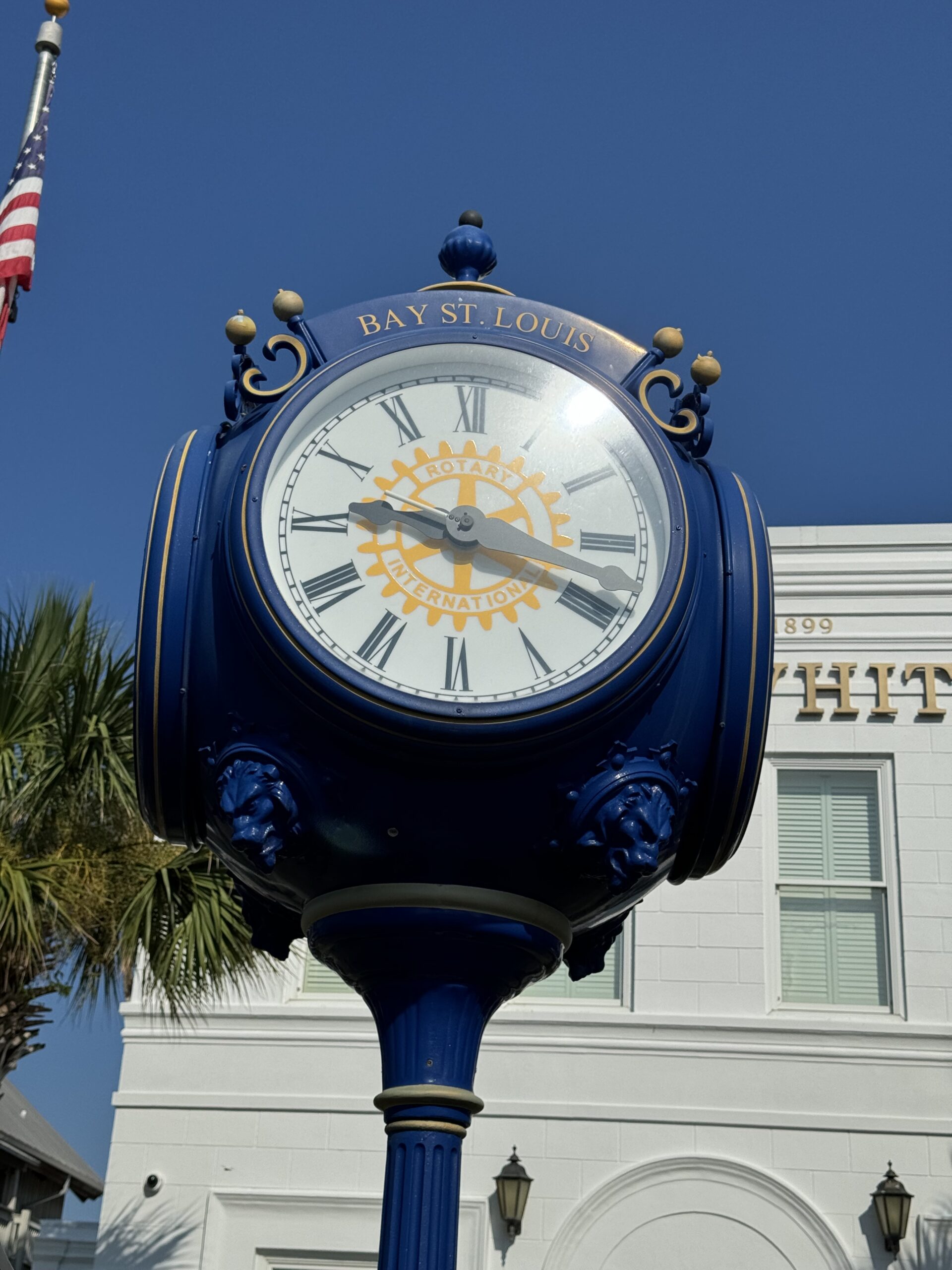 Old clock downtown Bay St. Louis Mississippi