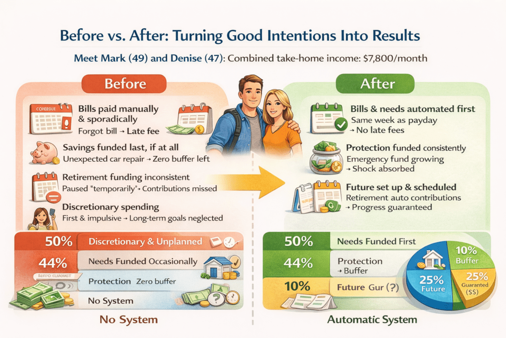 infographic before vs after turning good intentions into results