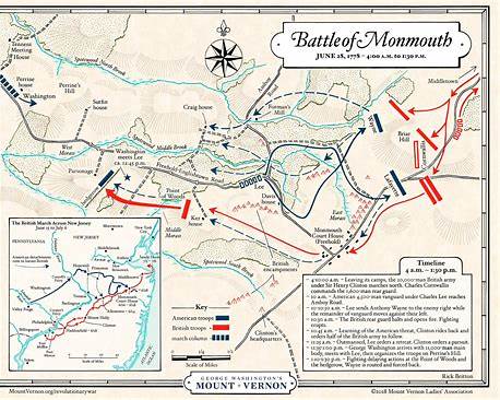 map of the battle of Monmouth where Mary Ludwig hays fought