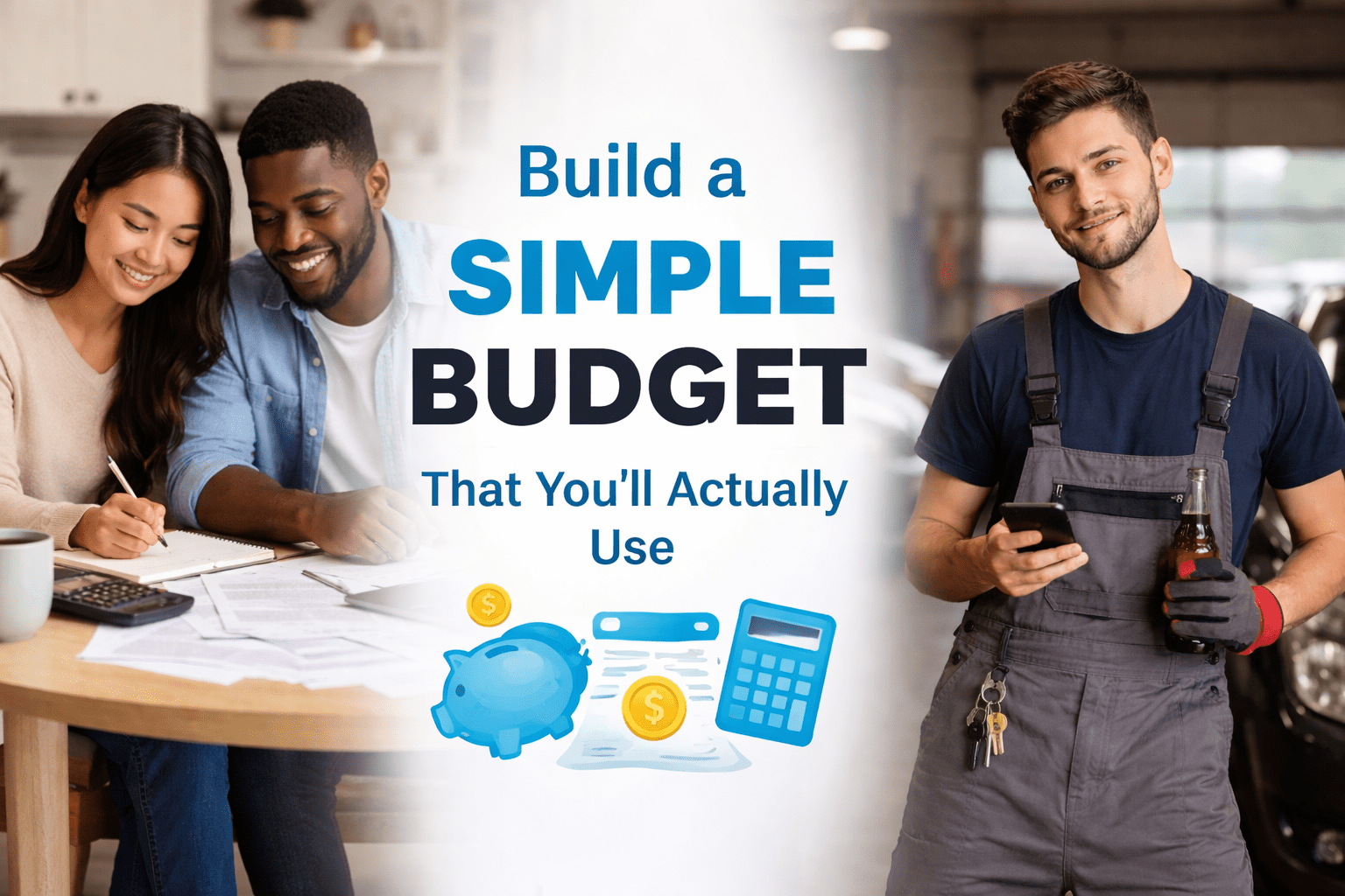 Millennial budget guide showing real-life budgeting scenarios, including a couple planning shared finances and a single millennial managing spending habits.