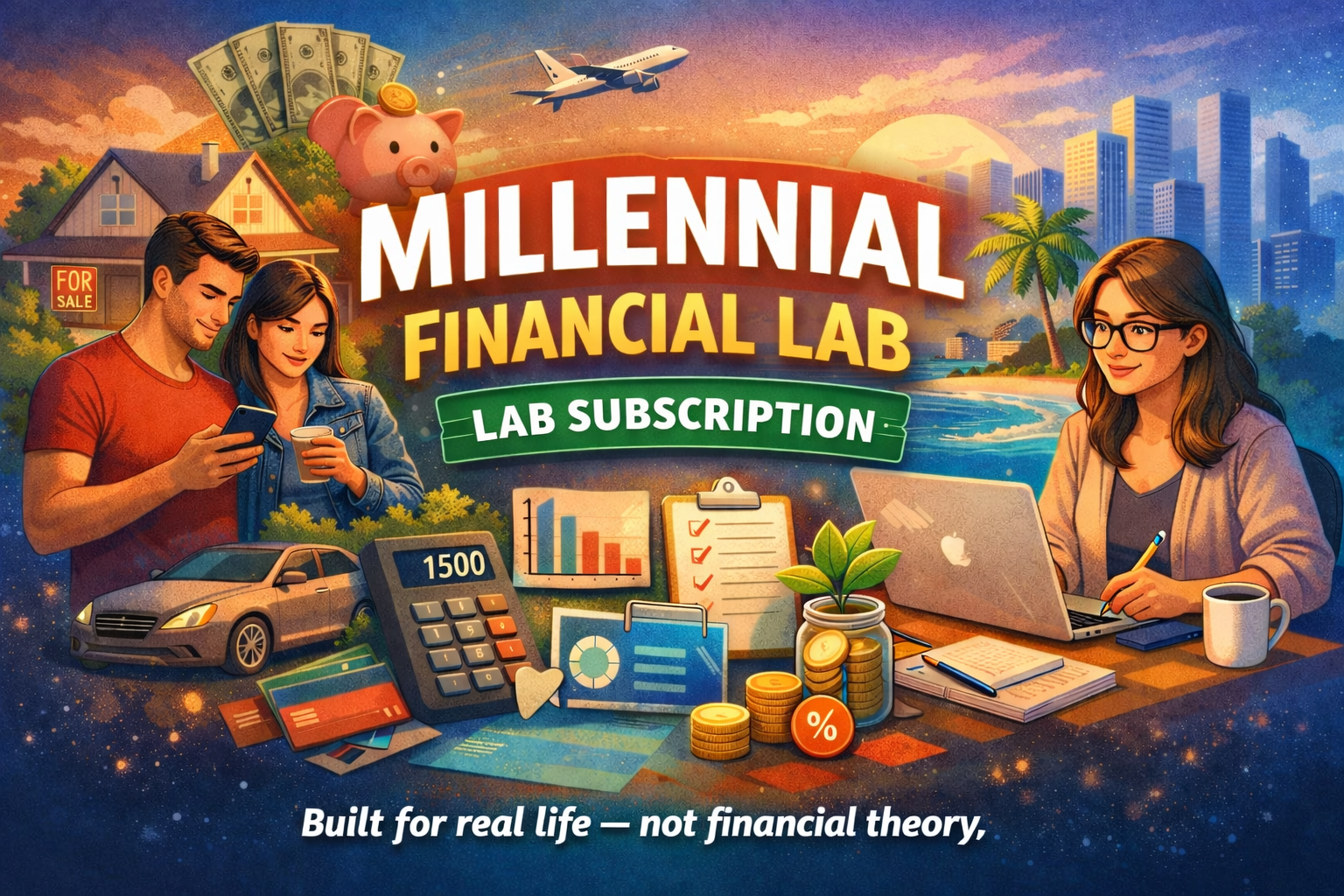Millennial Financial Lab subscription banner showing practical money tools and real-life decisions