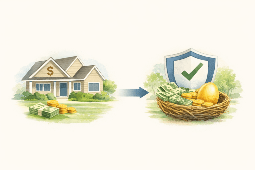 graphic showing selling the home as a nest egg