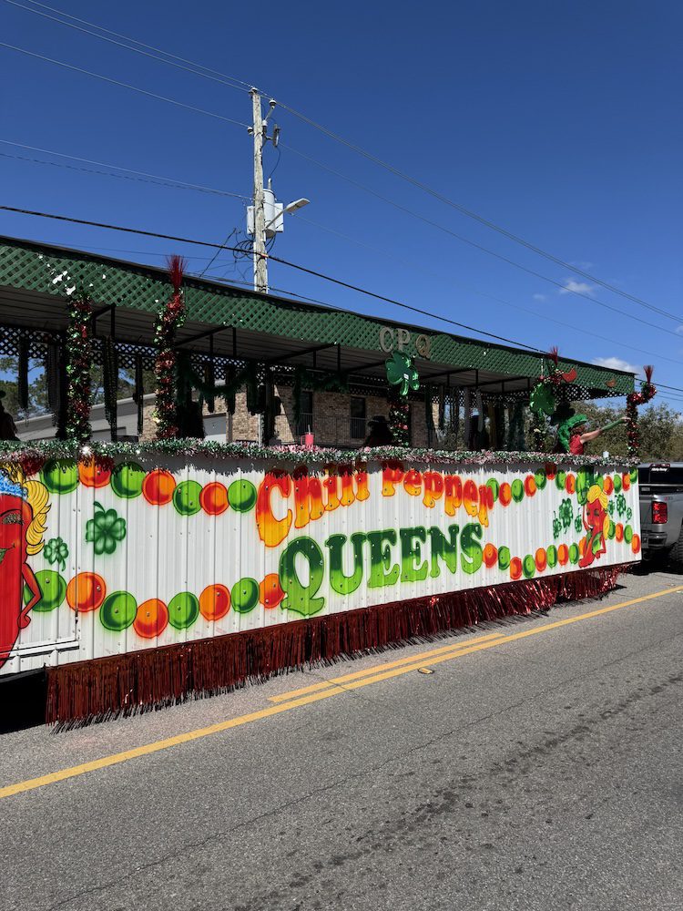 Spectators watching Ocean Springs Mississippi St Patricks Day parade